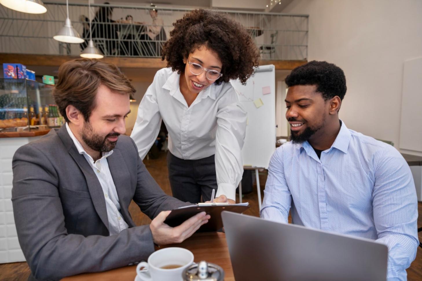 Professionelle Finanzberatung in modernen Büroräumen